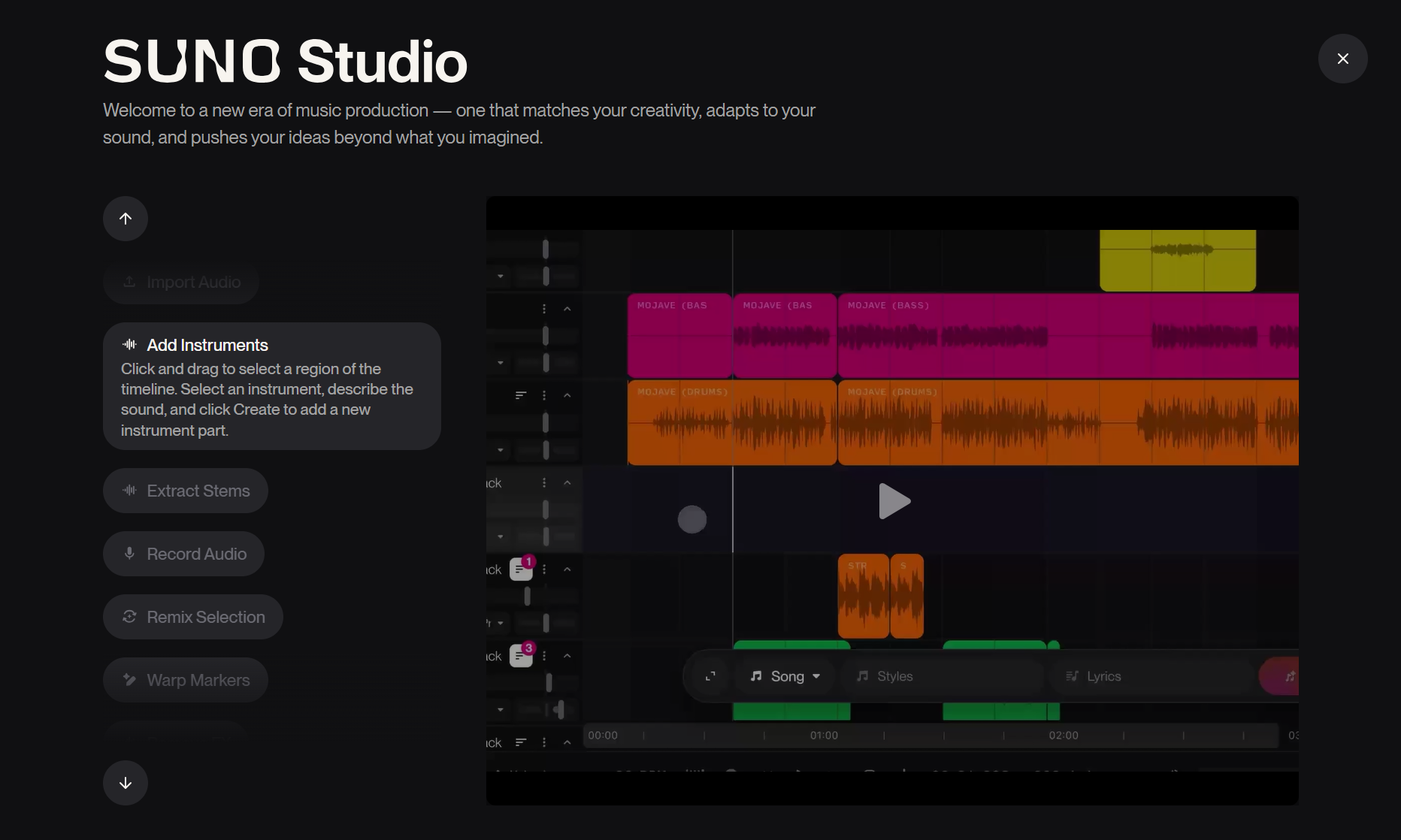 Suno Studio Interface v1.2